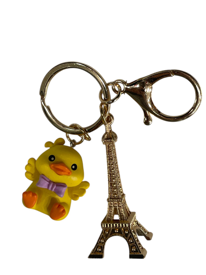 Eiffel Tower duck keychain