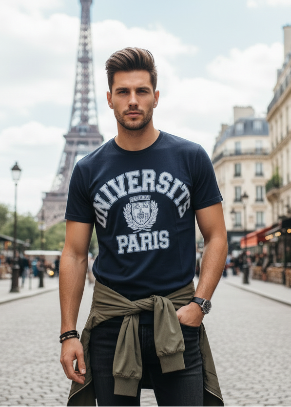 T-shirt université Paris vintage