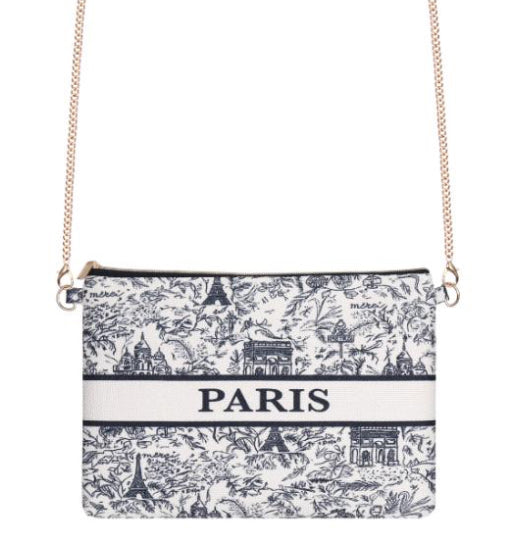 Paris monument toile de Jouy Clutch bag