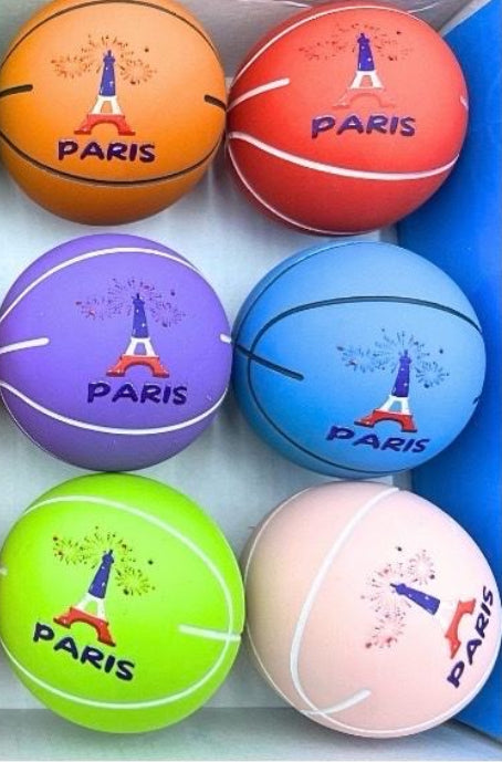 Balle Tour Eiffel tricolore rebondissante