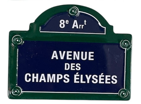 Magnet plaque de rue souvenirs de paris métal