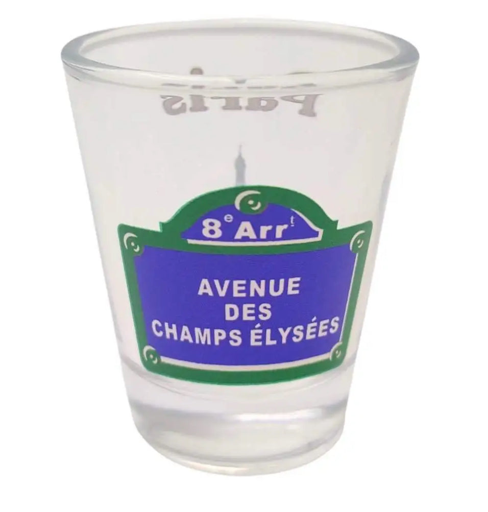 Copo de Shot Lembrança de Paris – Coleção Placas de Rua