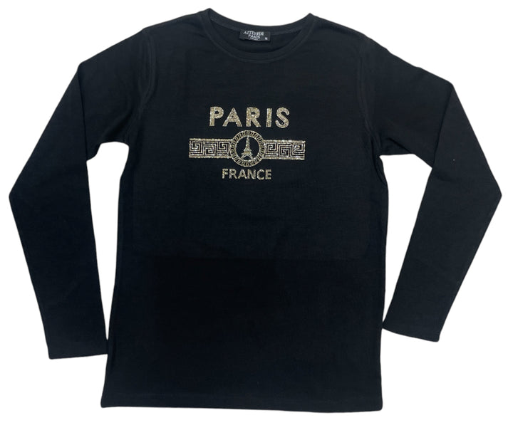 Blusa Manga Longa Preta Paris