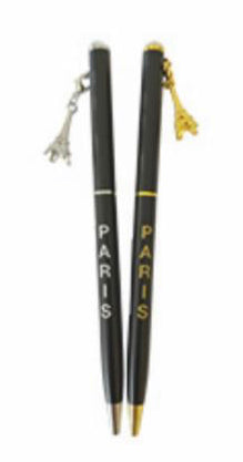 Paris Eiffel Tower pens in black metal + Eiffel Tower charm