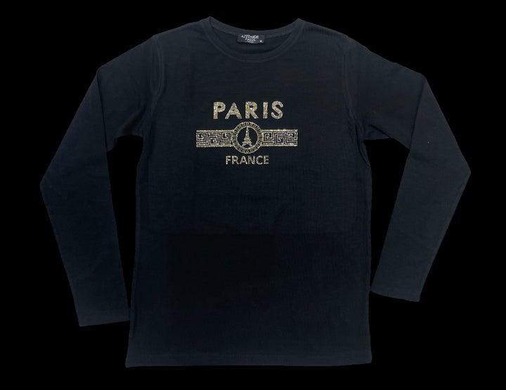 Blusa Manga Longa Preta Paris