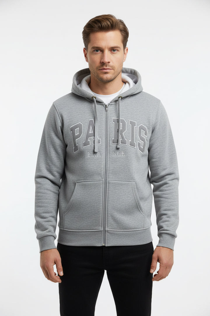 Moletom Paris France com Zíper – Cinza