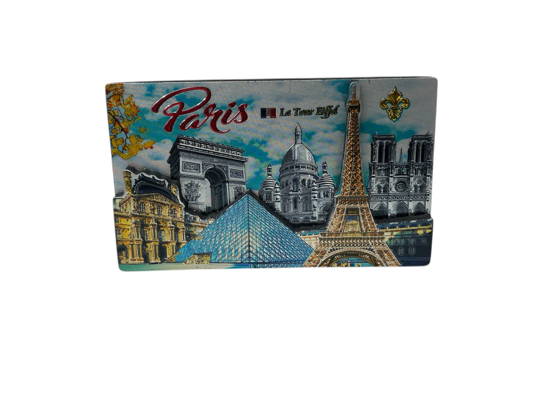 Magnet relief métallisé monuments de Paris