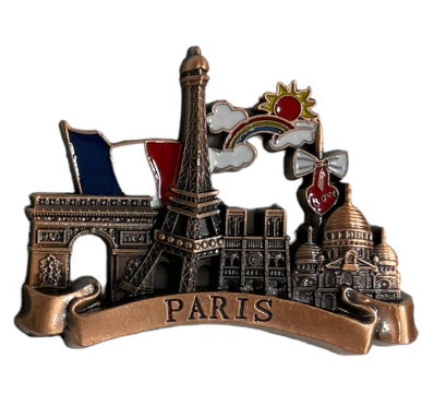 Magnet Tour Eiffel monuments arc en ciel 🌈 soleil ☀️