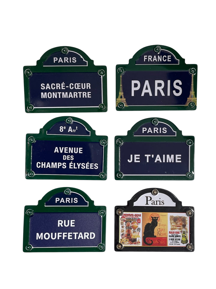 Magnet plaque de rue souvenirs de paris métal