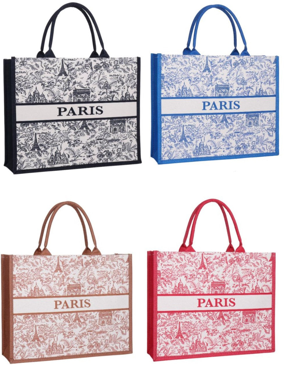 Paris Book Tote Bag Medium size