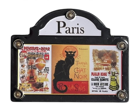 Magnet plaque de rue souvenirs de paris métal