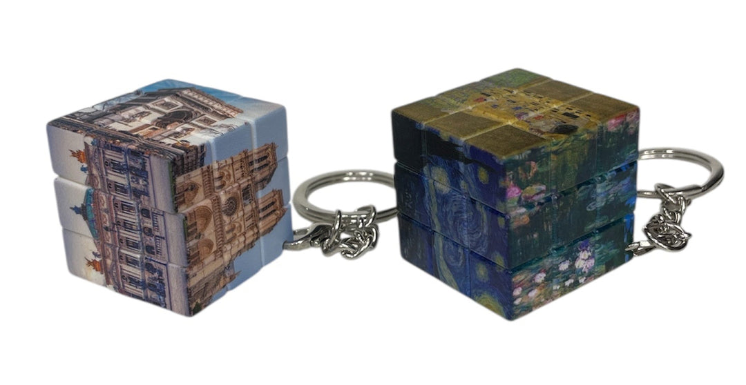 Porte clés cube puzzle souvenirs de Paris monuments et peintures