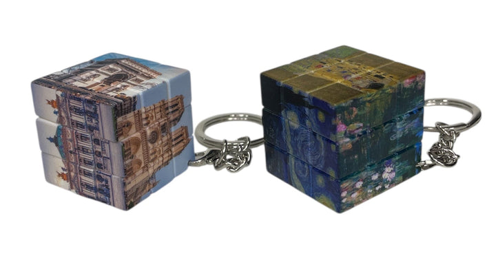 Porte clés cube puzzle souvenirs de Paris monuments et peintures