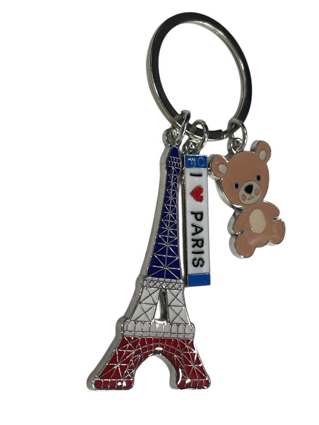 Porte clés Tour Eiffel Tricolore I love Paris nounours