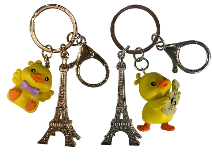 Eiffel Tower duck keychain