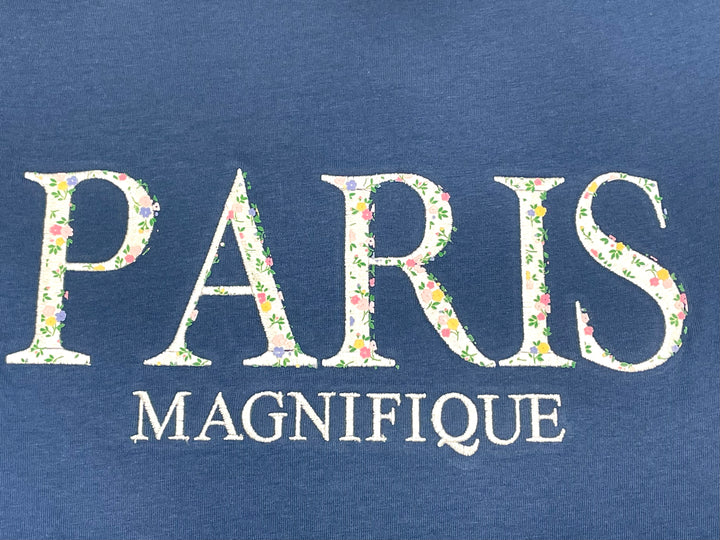 Tee shirt Paris Fleur Brodé Le MAGNIFIQUE