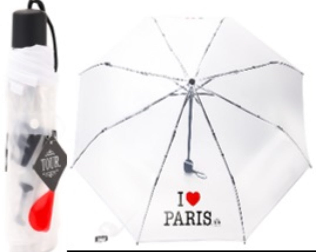 Transparent I Love Paris Umbrella