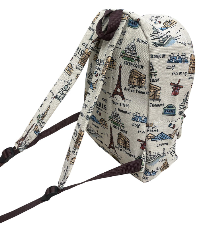 Sac à dos coton avec monuments de Paris