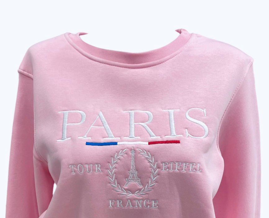 Sudadera París Torre Eiffel Rosa