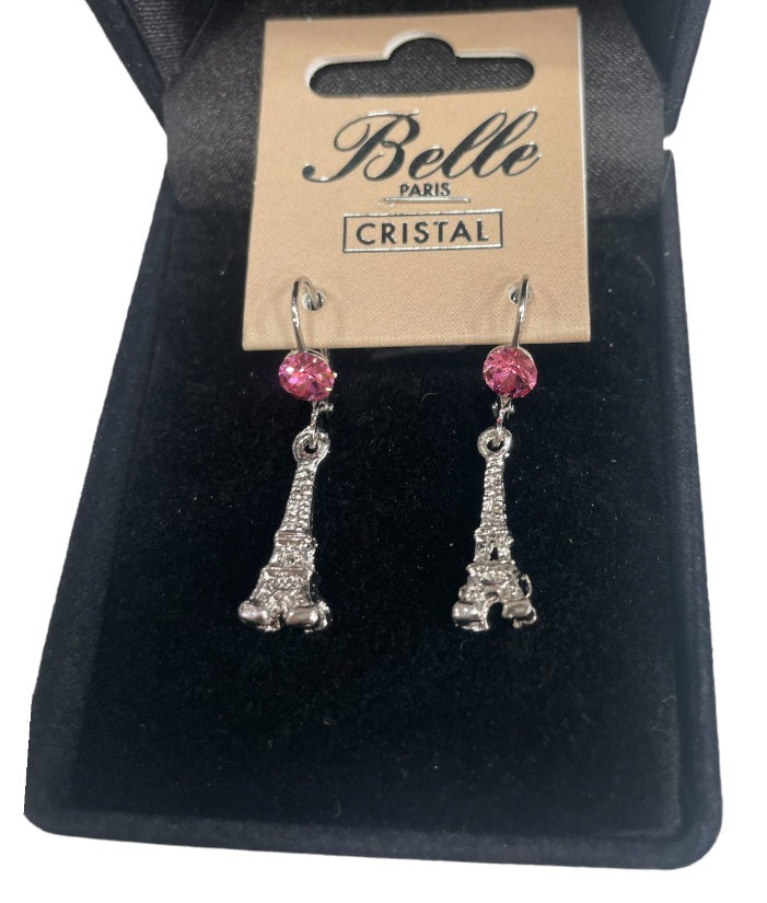 Boucle d’oreille Tour Eiffel cristal
