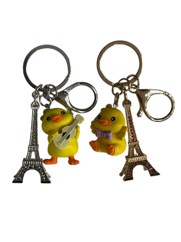 Eiffel Tower duck keychain