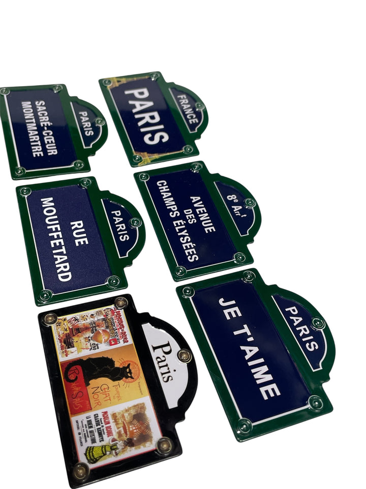 Magnet plaque de rue souvenirs de paris métal