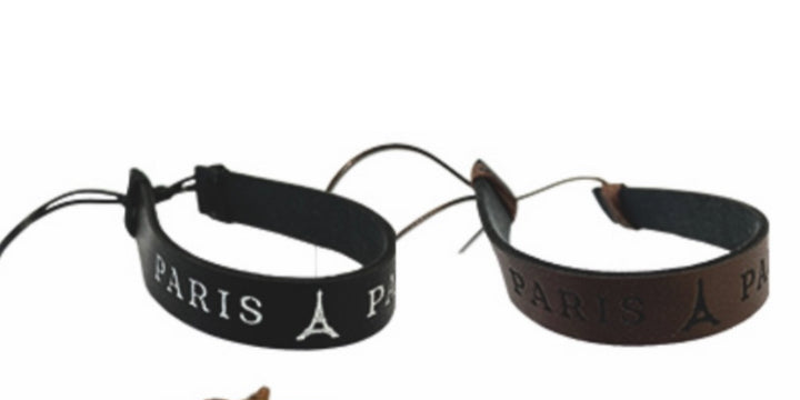 Bracelet Eiffel Tower Paris in leather adjustable