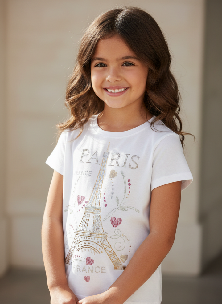 T shirt Kid Eiffel Tower Multicolor