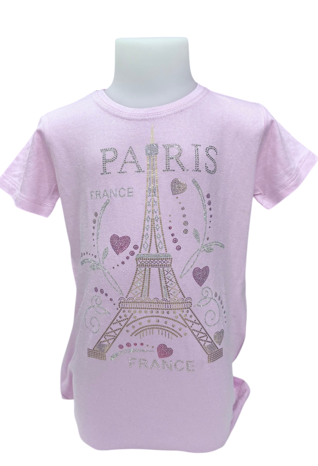 T-shirt Enfant Tour Eiffel Multicœur – Souvenir de Paris 💖