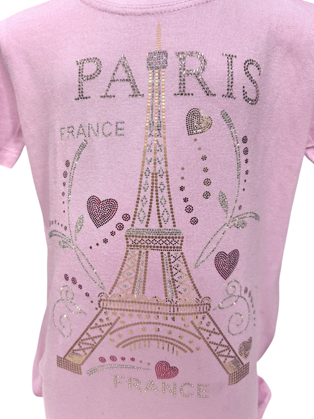 T-shirt Enfant Tour Eiffel Multicœur – Souvenir de Paris 💖