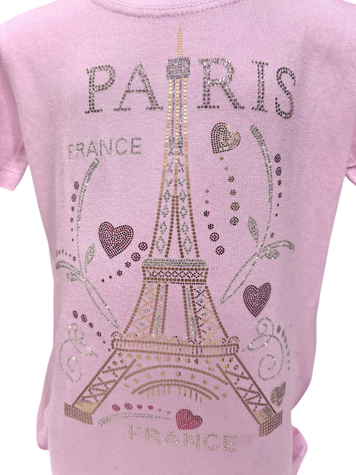 T-shirt Enfant Tour Eiffel Multicœur – Souvenir de Paris 💖