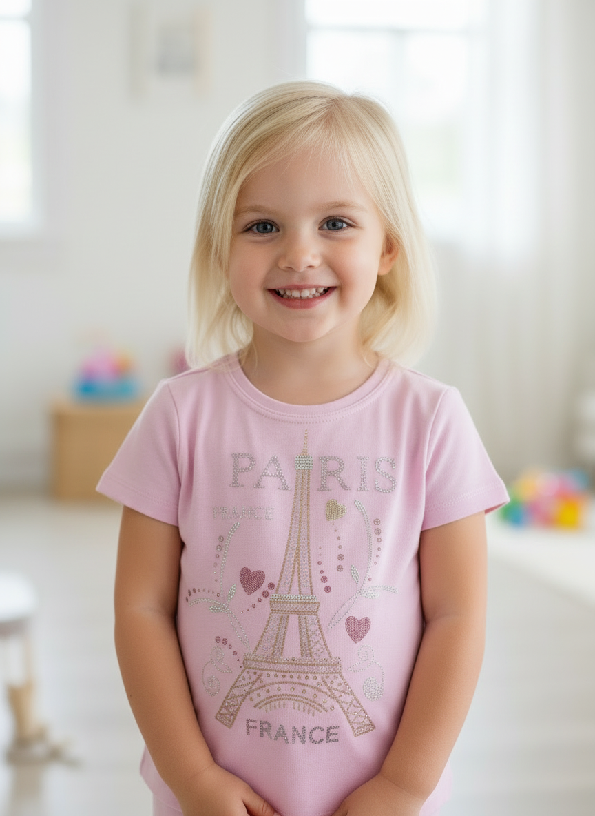 T shirt Kid Eiffel Tower Multicolor