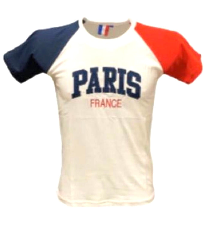 Paris France Tricolore embroidered t-shirt