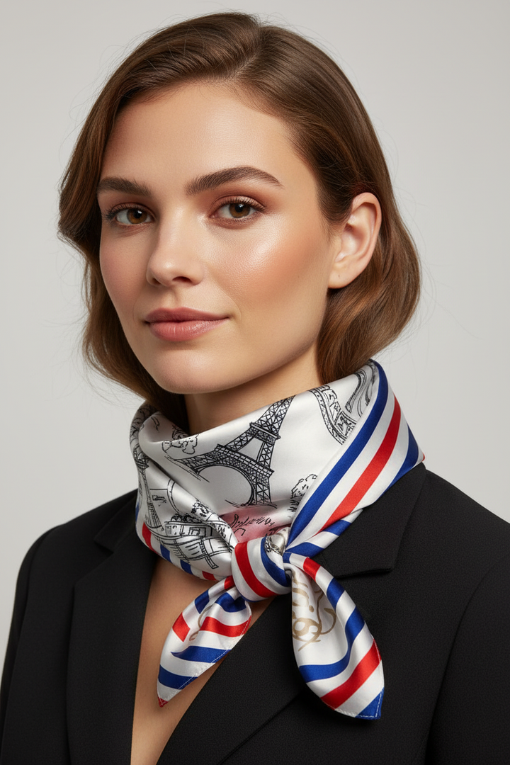 Scarf Paris France la vie en Rose Tricolore