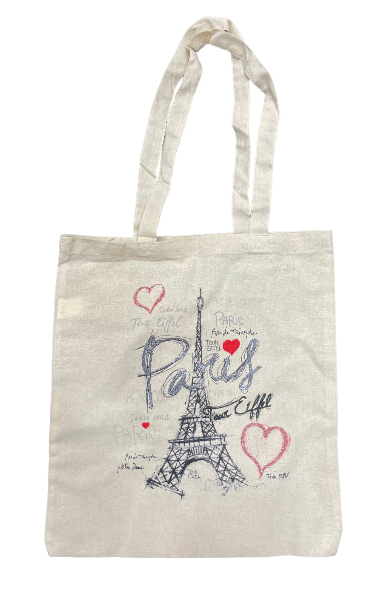 Torre Eiffel Paris bolsa de algodão com coração  ♥️