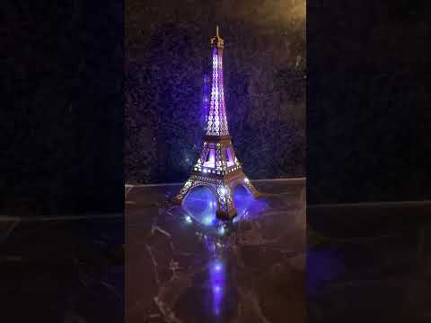 Eiffel Tower LED twinkling FULL colors rechargeable Lithium battery