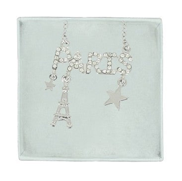 Collier Paris strass argenté