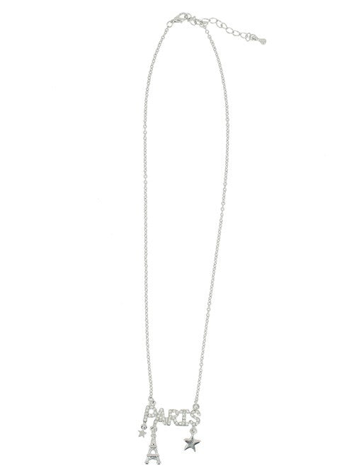 Collier Paris strass argenté