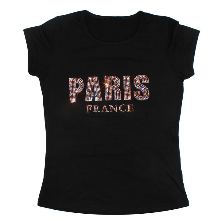 Tee-shirt femme Paris Cristal avec design scintillant