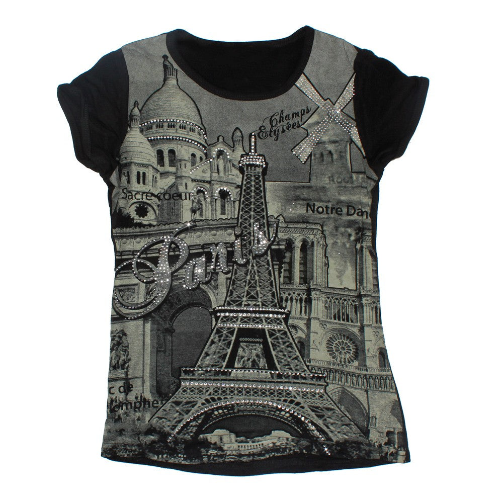 T-shirt Paris Montmartre noir