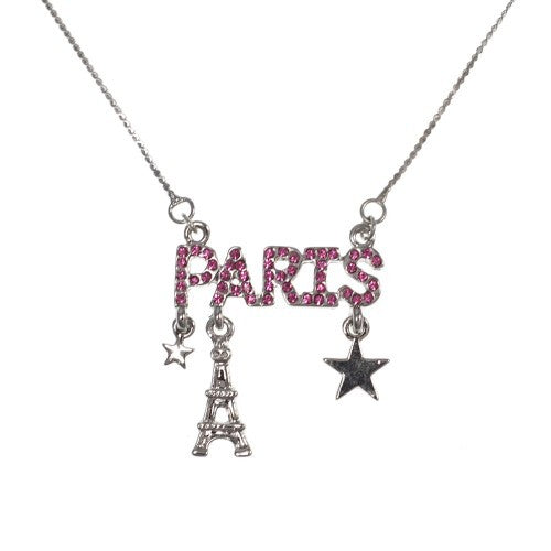 Colar de strass rosa Paris