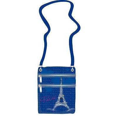 Sac pochette Tour Eiffel bleu