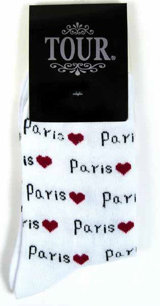 Chaussettes Paris Coeur blanches