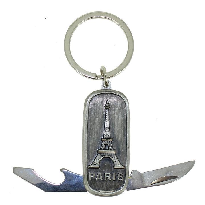 Porte-clés Tour Eiffel couteau + décapsuleur