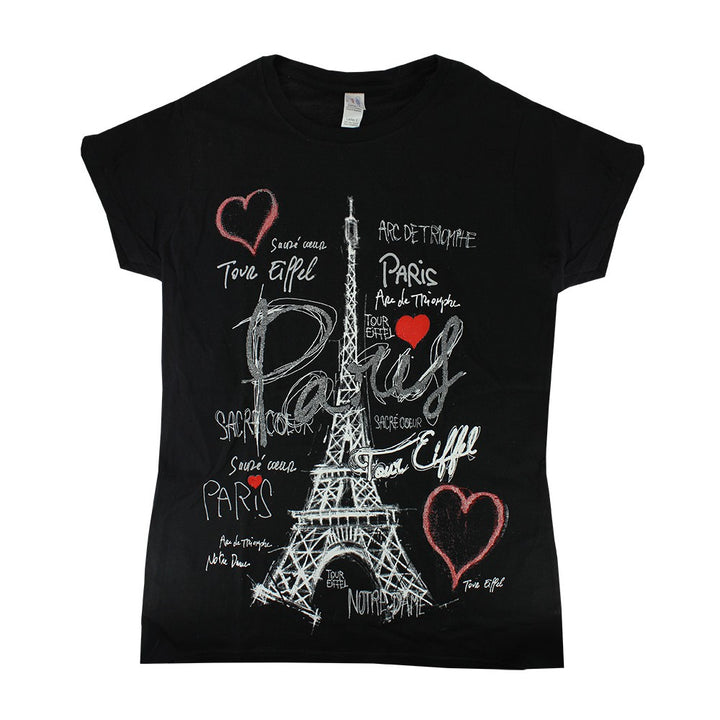 Tee-shirt Tour Eiffel Coeur Paris avec design coeur et Tour Eiffel