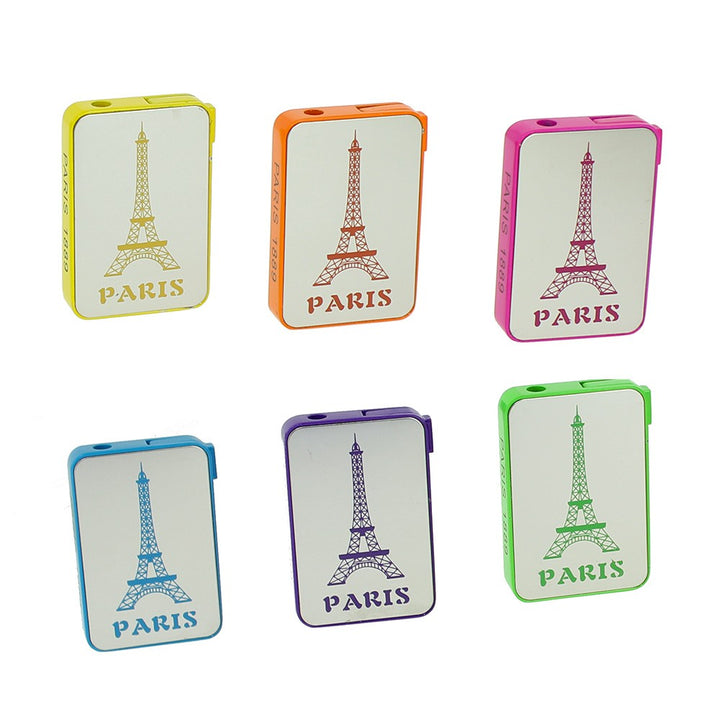 Briquet Tour Eiffel métal couleur fluo