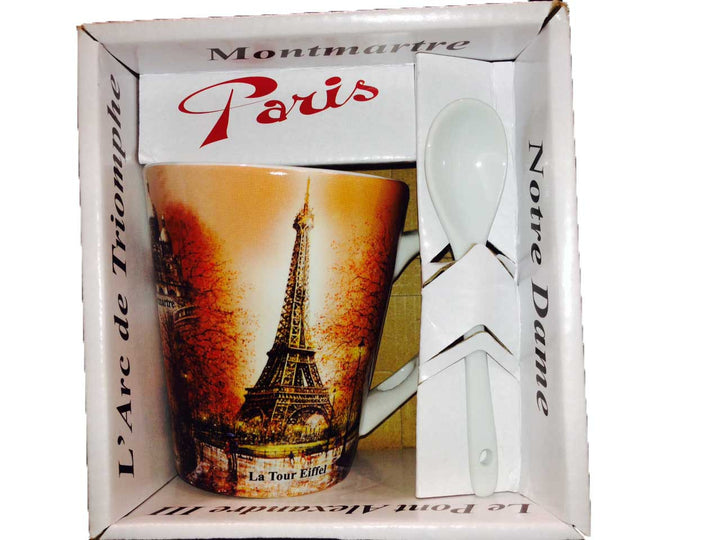 Tasse souvenir Paris Tour Eiffel + cuillère