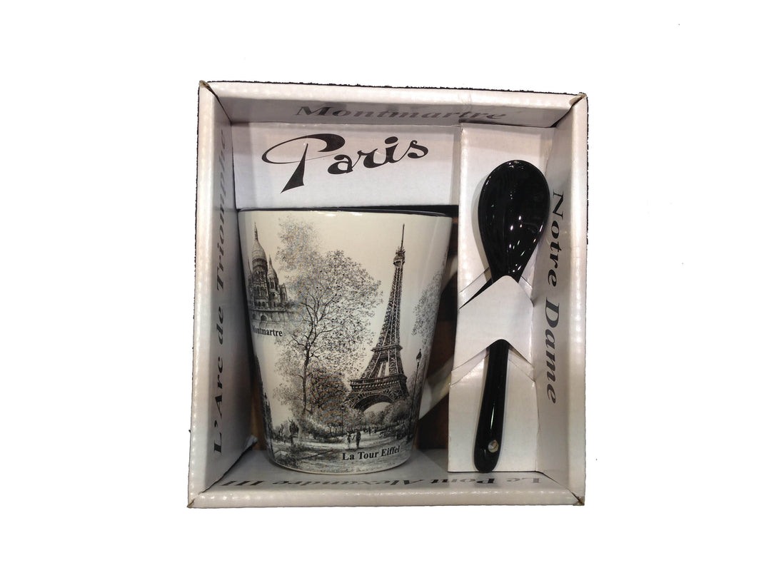 Mug souvenir de Paris noir et blanc