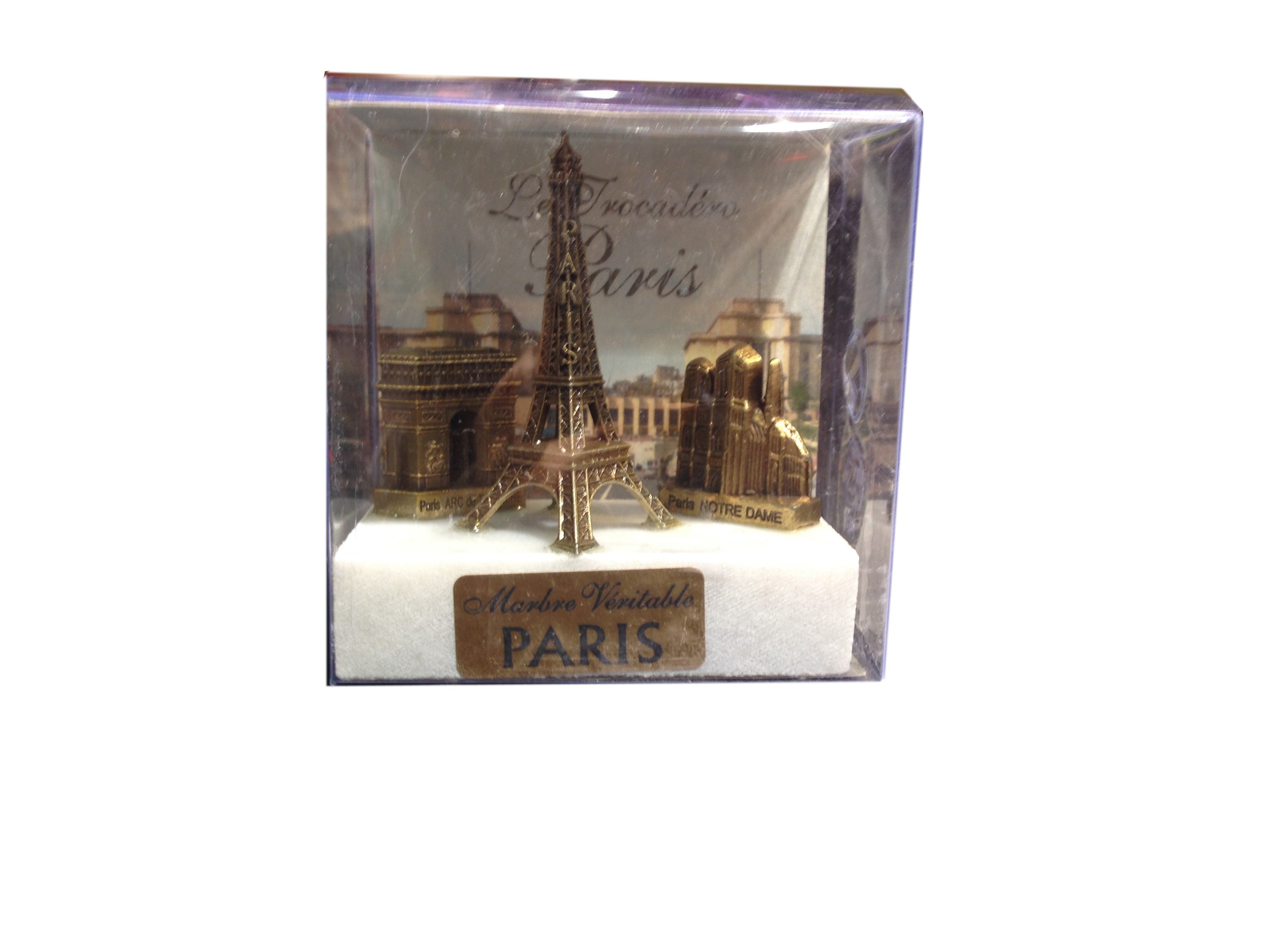 3 monuments over genuine marble block - Souvenirs of Paris, PAR