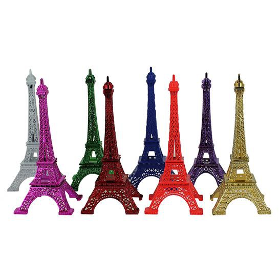 Réplique de la tour Eiffel en métal, couleurs unies